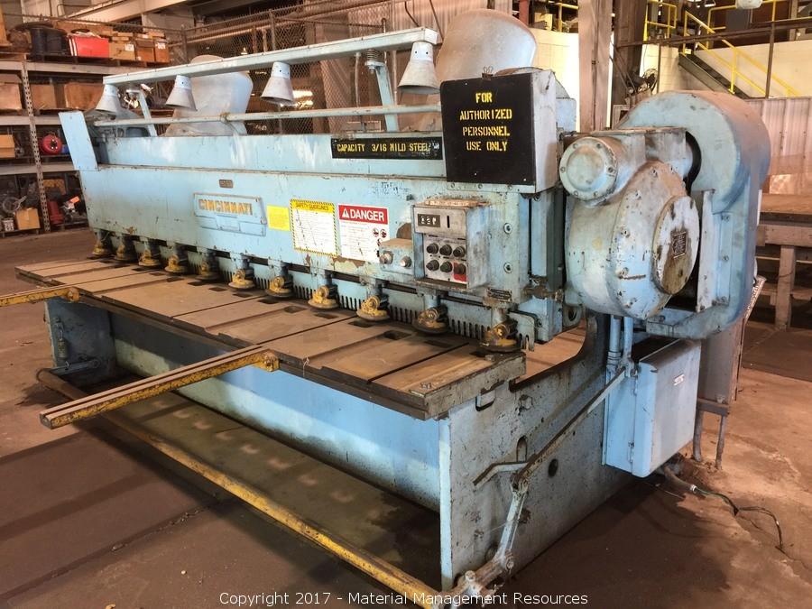 Material Management Resources Listing 1 Qty. Cincinnati Shaper Co